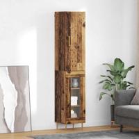 Hoge kast 2 pcs Oud Hout Bewerkt hout - thumbnail
