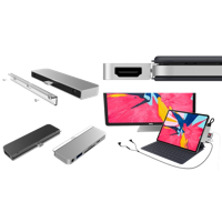 Hyper 6-in-1 USB-C hub iPad Pro silver - thumbnail