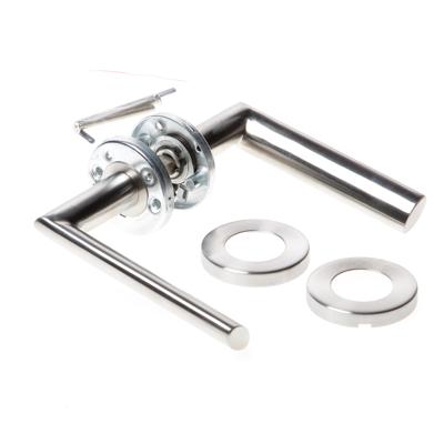 Intersteel Ovale deurklinkHoek 90 rozet met nok RVS - 0035.127302