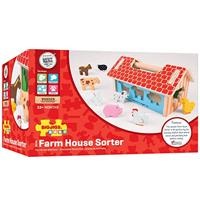Bigjigs houten boerderij vorm sorteerbox - thumbnail