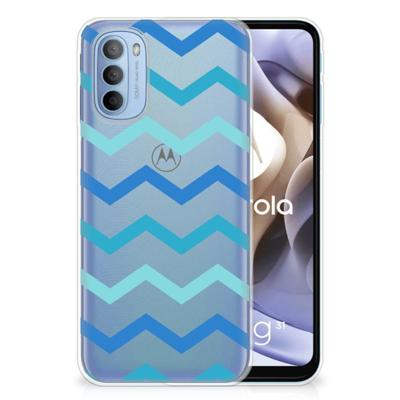 Motorola Moto G31 | G41 | TPU bumper | Zigzag Blauw