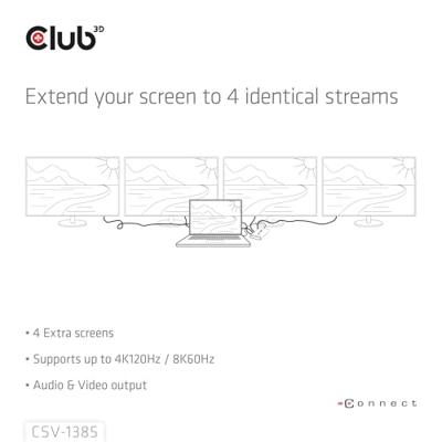 CLUB3D 1 to 4 HDMITM Splitter 4K120Hz - thumbnail