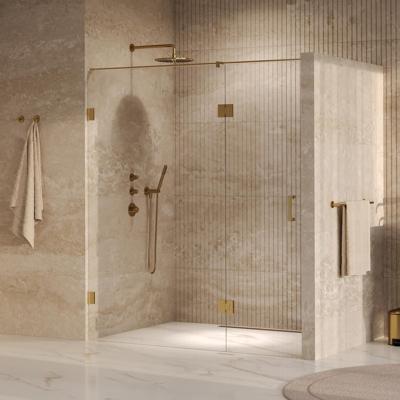 Brauer Void - Nisdeur - 2-Delig - Helder Glas - 180 x 200 cm - Omkeerbaar - met Draaideur 70 cm - Aan Glas - incl. Glascoating - PVD Goud