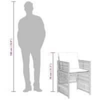 Tuinstoelen 4 st met kussens poly rattan beige - thumbnail