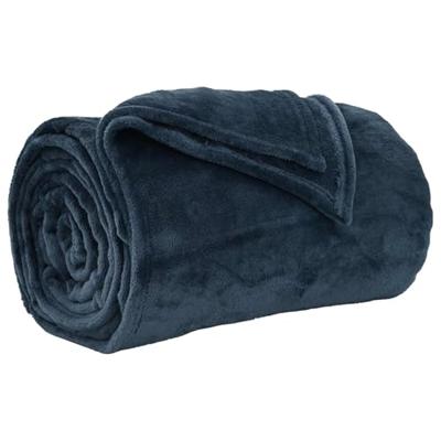 VidaXL Gooi deken marineblauw 150 x 200 cm fleece