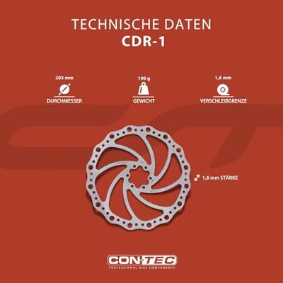 CONTEC bremsscheibe "cdr-1" ct brake rotors cdr-1 203mm x 1.8mm 6-hole