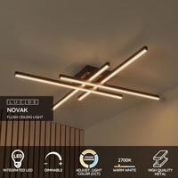 Lucide NOVAK - Plafonnière - LED Dimb. - CCT - 1x42W 2700K/4000K - Zwart - thumbnail
