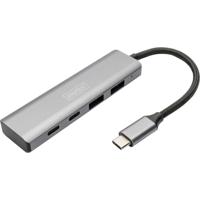 Digitus DA-70245 DA-70245 USB-hub 4 poorten USB-A USB 3.2 Gen2 10 GBit/s Met aluminium behuizing Donkergrijs - thumbnail