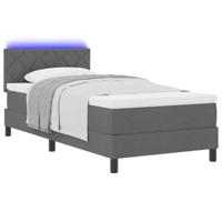 Boxspring bed met matras Donkergrijs 90 x 190 cm Stof - thumbnail