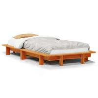 Bedframe zonder matras massief grenenhout wasbruin 90x200 cm - thumbnail