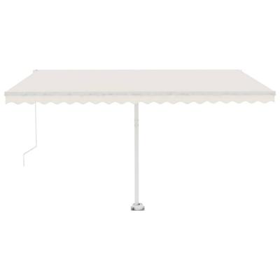 Luifel handmatig uittrekbaar met LED 400x350 cm crèmekleurig