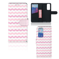 OPPO Find X3 Neo 5G | Telefoon Hoesje | Waves Roze - thumbnail