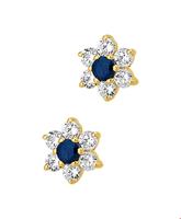 TFT Oorknoppen Saffier En Zirkonia Geelgoud Glanzend - thumbnail