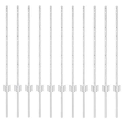 VidaXL Afrasteringspaal 11 pcs zilver 80 cm staal VidaXL Afrasteringspaal 11 pcs zilver 80 cm staal