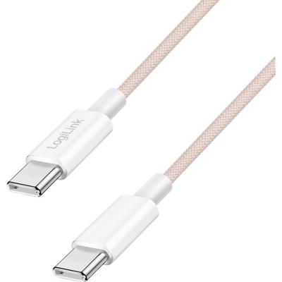 LogiLink CU0344 USB-C-kabel USB 2.0 USB-C stekker 1 m Roze