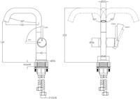 Ben Navan industriële wastafelkraan geborsteld zwart - thumbnail
