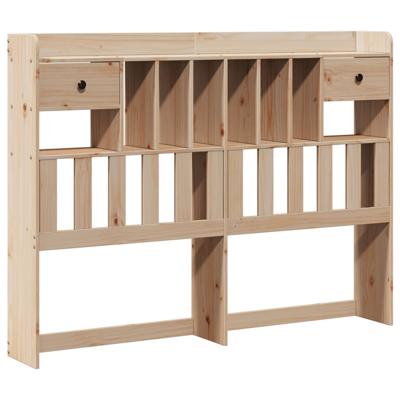 Bed met boekenkast zonder matras massief grenenhout 140x190 cm