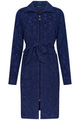Blauwe badstof badjas Rebelle met rits