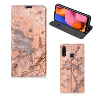 Samsung Galaxy A20s | Standcase | Marmer Oranje