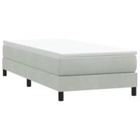 Boxspring zonder matras fluweel lichtgrijs 90x220 cm - thumbnail