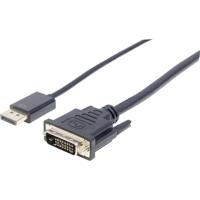 Manhattan kabel (DisplayPort-stekker naar DisplayPort-stekker) DP 1.2a op DVI D 24+1 3m zwart zwart - thumbnail