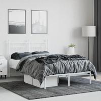 Bedframe met hoofdbord metaal wit 120x190 cm - thumbnail
