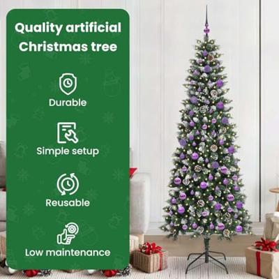 Kunstkerstboom met 300 LED Groen 210 cm PVC en Plastic en Staal