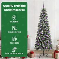 Kunstkerstboom met 300 LED Groen 210 cm PVC en Plastic en Staal - thumbnail