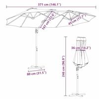 Tuin Cantilever Parasol met slot Zwart Large Poedergecoat staal - thumbnail