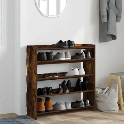 VidaXL Schoenenrek 80x25x81 cm bewerkt hout gerookt eikenkleurig
