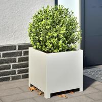 VidaXL Plantenbakken 2 st 40x40x40 cm staal wit - thumbnail
