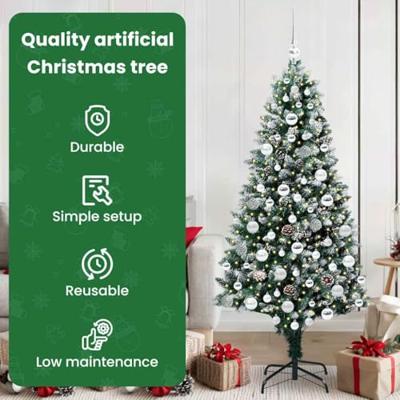 VidaXL Kunstkerstboom groen 180 cm pvc en staal en kunststof