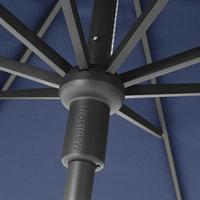 Parasol Paros II Rond Ø3m met kniksysteem - Saffier Blauw - thumbnail