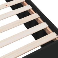 Bedframe bewerkt hout zwart 75x190 cm - thumbnail
