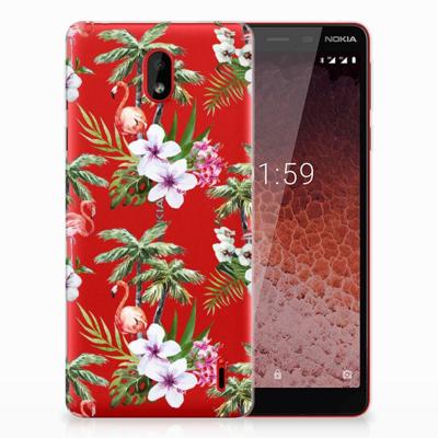 Nokia 1 Plus | TPU Hoesje | Flamingo Palms
