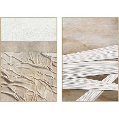 Schilderij Home ESPRIT Wit Beige Modern Stads (2 Stuks)