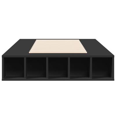 Bedframe bewerkt hout zwart 75x190 cm