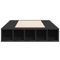 Bedframe bewerkt hout zwart 75x190 cm - thumbnail