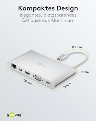 goobay USB-C Aluminium Multiport Adapter kaartlezer goobay USB-C Aluminium Multiport Adapter kaartlezer