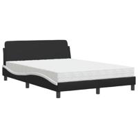 Bed met matras kunstleer zwart en wit 140x200 cm - thumbnail