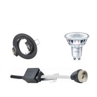 Philips CorePro LED Spot Set GU10 Mat Zwart Kantelbaar Ø83mm 3W 2700K Dimbaar - thumbnail