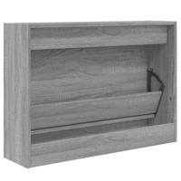 Schoenenkast 80x21x57 cm bewerkt hout grijs sonoma eikenkleur - thumbnail
