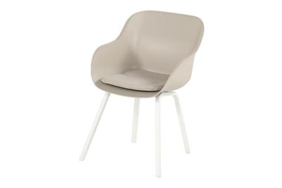 Hartman Le Soleil Element dining stoel wit frame kuip Taupe met taupe kussen