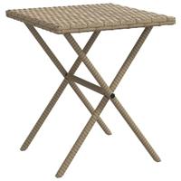 Ligstoelen 2 st met tafel poly rattan beige - thumbnail