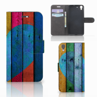 Honor 4A | Y6 Book Style Case Wood Heart - Cadeau voor je Vriend - thumbnail