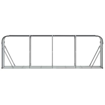 VidaXL Haardhoutopslag 300x45x100 cm gegalvaniseerd staal antraciet