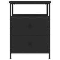 Nachtkastje 44x45x60 cm bewerkt hout zwart - thumbnail