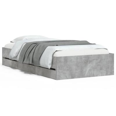 Bedframe met lades bewerkt hout betongrijs 180x200 cm