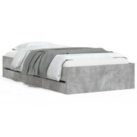 Bedframe met lades bewerkt hout betongrijs 90x190 cm - thumbnail
