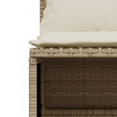 5-delige Loungeset met kussens poly rattan beige